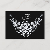 ZWARTE WITTE FANTASY GRIFFINS MONOGRAM Silk Paper Visitekaartje (Achterkant)