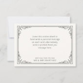  zwarte & witte faux kant bedankkaart (Achterkant)