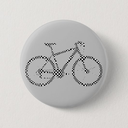 zwarte witte fiets ronde button 5,7 cm (Voorkant)