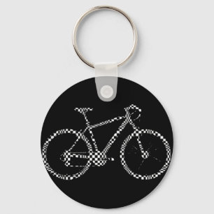 zwarte witte fiets sleutelhanger