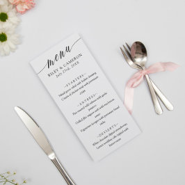 Zwarte witte fijne kalligrafie menu