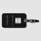 Zwarte witte firmanaam logo bagagelabel (Voorkant (horizontaal))