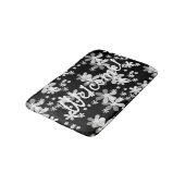 zwarte witte flora badmat (Gekanteld)