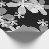 zwarte witte flora cadeaupapier (Hoek)