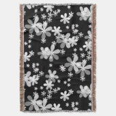 zwarte witte flora deken (Voorkant Verticaal)