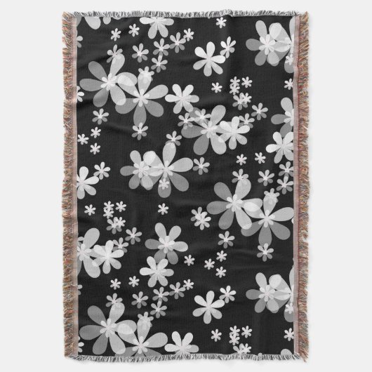 zwarte witte flora deken (Voorkant Verticaal)