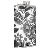 Zwarte witte flora heupfles (Rechts)