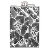 Zwarte witte flora heupfles (Achterkant)