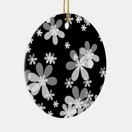 zwarte witte flora keramisch ornament (Rechts)