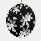 zwarte witte flora keramisch ornament (Links)