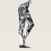 Zwarte witte flora leggings (Rechts)