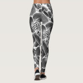 Zwarte witte flora leggings (Achterkant)