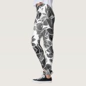 Zwarte witte flora leggings (Links)