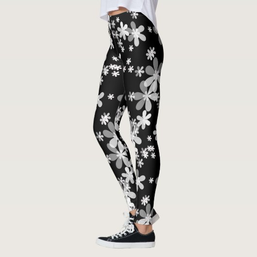 zwarte witte flora leggings (Links)