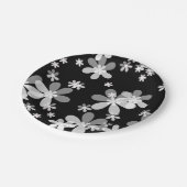 zwarte witte flora papieren bordje (Gekanteld)