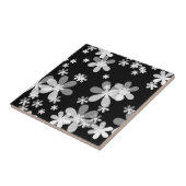 zwarte witte flora tegeltje (Zijkant)