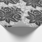 Zwarte-witte Floral Cadeaupapier (Hoek)