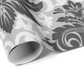 Zwarte-witte Floral Cadeaupapier (Rol Hoek)