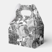 Zwarte, witte  Floral Monogram Weddenschap Bedankdoosjes (Achterkant)