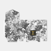 Zwarte, witte  Floral Monogram Weddenschap Bedankdoosjes (Uitgevouwen)