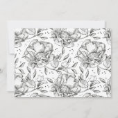 Zwarte witte florale kalligrafie Sla de datumkaart Feestdagenkaart (Achterkant)