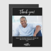 Zwarte witte foto bedankt magnet (Voorkant / Achterkant)