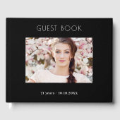 Zwarte witte foto collage op jaardag gastenboek (Voorkant)