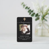 Zwarte witte foto, kruisgebed visitekaartje (Staand voorkant)