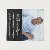 Zwarte witte foto man mythe legende verjaardag wandkleed (Voorkant (horizontaal))