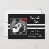 Zwarte witte foto Sla de datum op Save The Date (Voorkant)