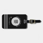 zwarte witte foto vliegtuig bagagelabel (Voorkant horizontaal)