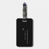 zwarte witte foto vliegtuig bagagelabel (Achterkant verticaal)