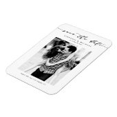 Zwarte witte foto waarop de datum is opgeslagen magneet (Linkerzijde)