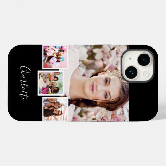 Zwarte witte fotocollage Case-Mate iPhone case (Achterkant (horizontaal))