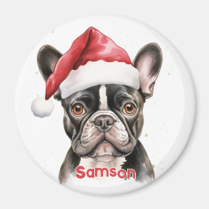 Zwarte witte Franse Bulldog Kerstmagneet Magneet