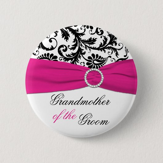 Zwarte, Witte, Fuchsiakleurig Grootmoeder van de Ronde Button 5,7 Cm (Voorkant)
