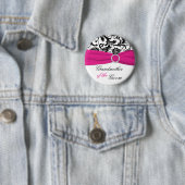 Zwarte, Witte, Fuchsiakleurig Grootmoeder van de Ronde Button 5,7 Cm (In situ)