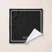 Zwarte-witte geborduurde klassieker bad handdoek (Wasdoekje)