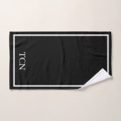 Zwarte-witte geborduurde klassieker bad handdoek (Handdoek)