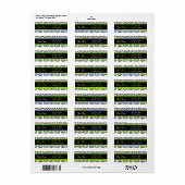 ZWARTE WITTE GEEL GROEN DAMASK ETIKET (Full Sheet)