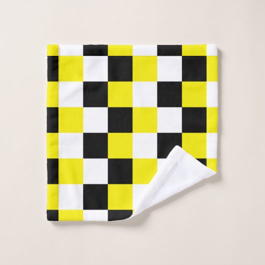 Zwarte witte gele controleur bad handdoek (Wasdoekje)