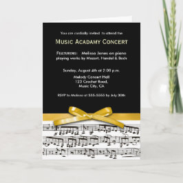 Zwarte witte & gele muziek concert recital uitnodi