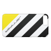 Zwarte, witte, gele Stripe Chic-minimalistische na Case-Mate iPhone Case (Achterkant (Horizontaal))