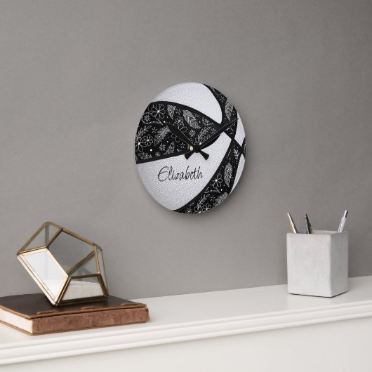 zwarte witte giro boho - pastei ronde klok (Kantoor)