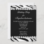 Zwarte witte glamour Night Zebra Glitter Shoes Kaart (Achterkant)