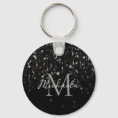 Zwarte witte glans sleutelhanger (Voorkant)