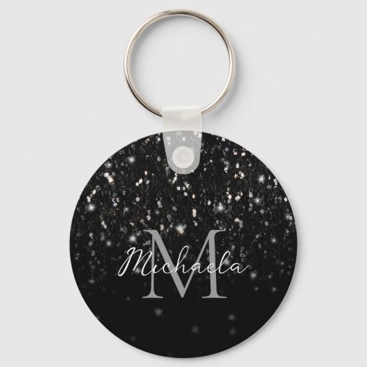 Zwarte witte glans sleutelhanger (Achterkant)