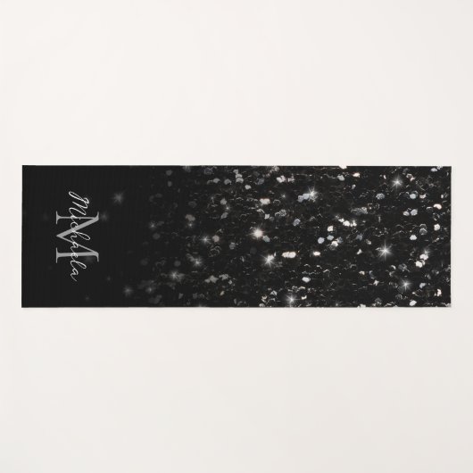 Zwarte witte glans yogamat (Voorkant (horizontaal))