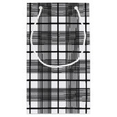 Zwarte Witte Glen Plaid Patroon Cadeautas Bewerkba (Achterkant)