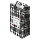 Zwarte Witte Glen Plaid Patroon Cadeautas Bewerkba (Voorkant Gekanteld)